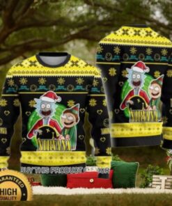 Nirvana Band Rick and Morty Xmas 2024 Snowy Ugly Christmas Sweater