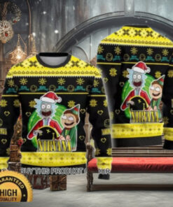 Nirvana Band Rick and Morty Xmas 2024 Snowy Ugly Christmas Sweater