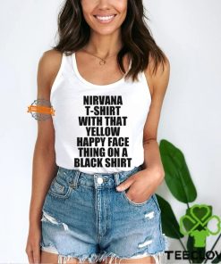 Nirvana T Shirt With That Yellow Happy Face Thing On A Black Shirt