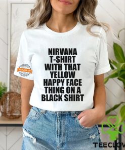 Nirvana T Shirt With That Yellow Happy Face Thing On A Black Shirt