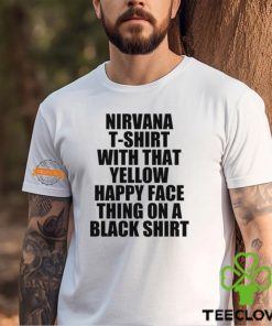 Nirvana T Shirt With That Yellow Happy Face Thing On A Black Shirt