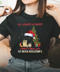 No Bullshiet Receipt Black Cat Xmas Shirt