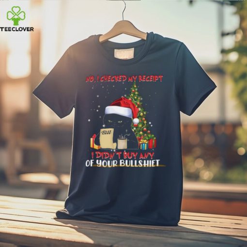 No Bullshiet Receipt Black Cat Xmas Shirt