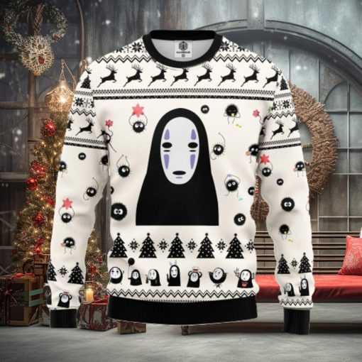 No Face White Ugly Christmas Sweater For Men Women