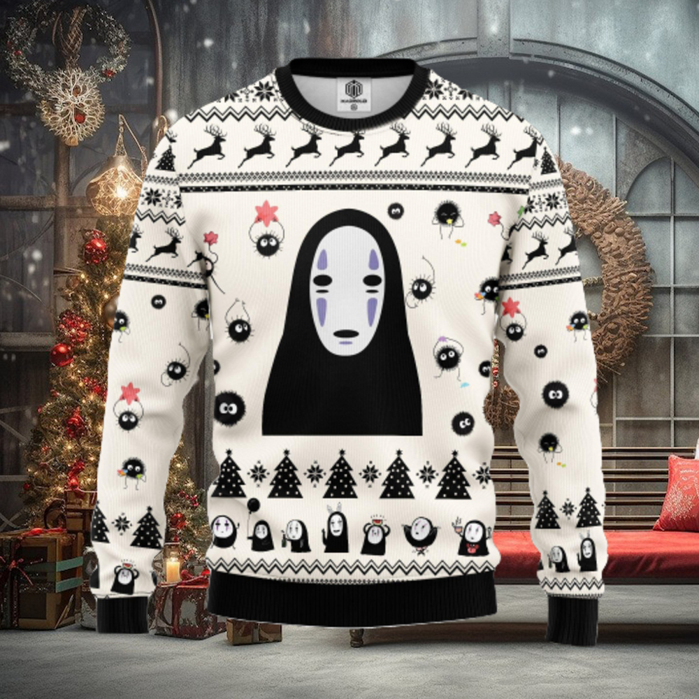 No Face White Ugly Christmas Sweater For Men Women No Face White Ugly Christmas Sweater For Men Women