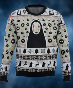 No Face and Soot Sprites Spirited Away Studio Ghibli Ugly Christmas Sweater