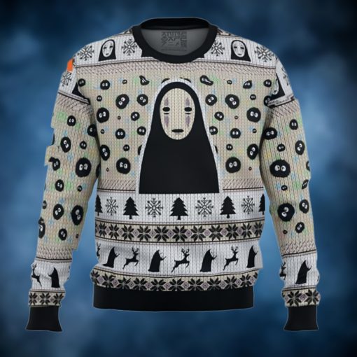 No Face and Soot Sprites Spirited Away Studio Ghibli Ugly Christmas Sweater