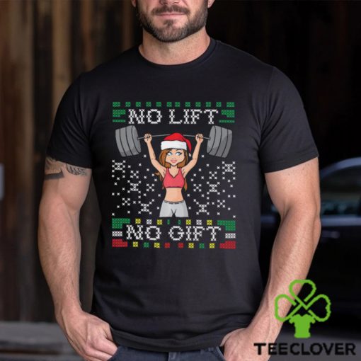 No Lift No Gif Gym Miss Santa Claus Christmas Shirt