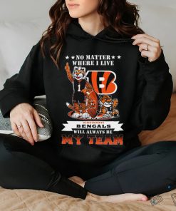 No Matter Where I Live Cincinnati Bengals Will Alway Be My Team Classic Tee Shirt