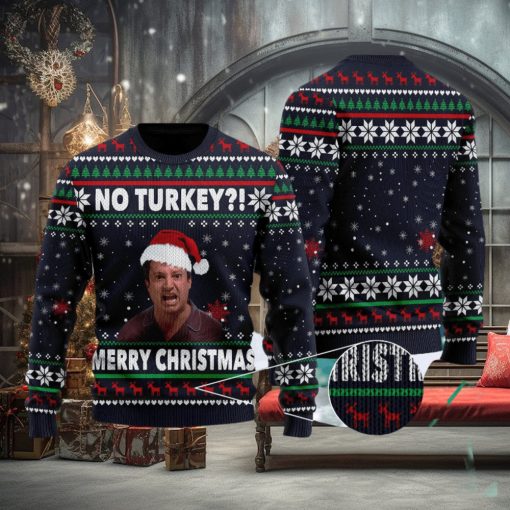 No Turkey Merry Quotes British TV Series Ugly Christmas Sweater Gift For Men Women