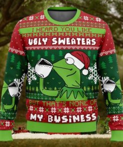 None Of My Business Kermit the Frog Ugly Christmas Sweater