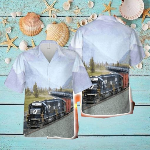 Norfolk Southern Railway Airy Button Down Hawaiian Shirt Trend Summer