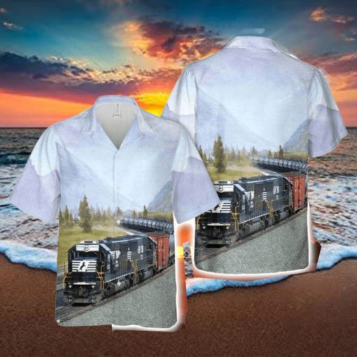 Norfolk Southern Railway Airy Button Down Hawaiian Shirt Trend Summer