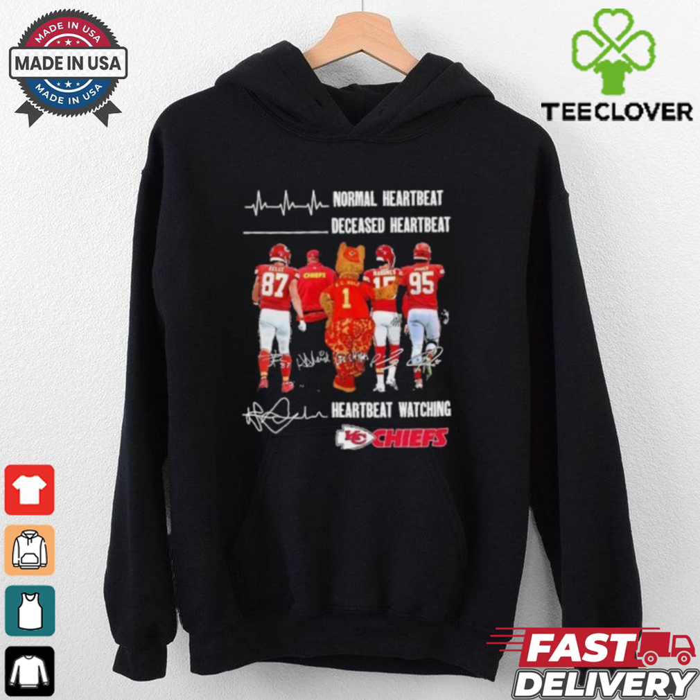 Normal Heartbeat Deceased Heartbeat Heartbeat Watching Kansas City Chiefs Signatures Shirt Normal Heartbeat Deceased Heartbeat Heartbeat Watching Kansas City Chiefs Signatures Shirt