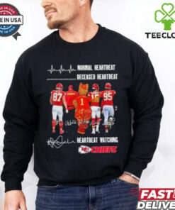 Normal Heartbeat Deceased Heartbeat Heartbeat Watching Kansas City Chiefs Signatures Shirt