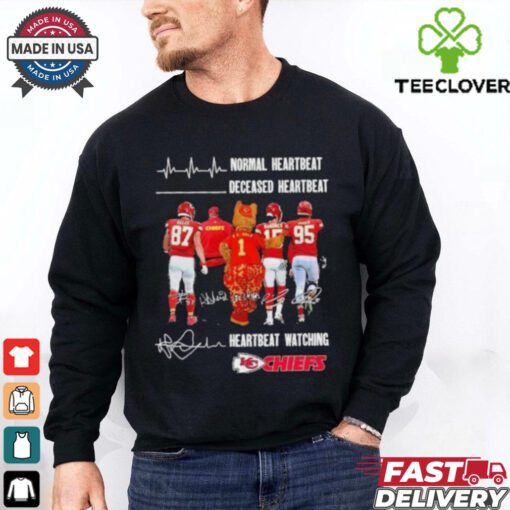 Normal Heartbeat Deceased Heartbeat Heartbeat Watching Kansas City Chiefs Signatures Shirt