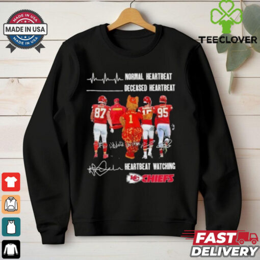 Normal Heartbeat Deceased Heartbeat Heartbeat Watching Kansas City Chiefs Signatures Shirt