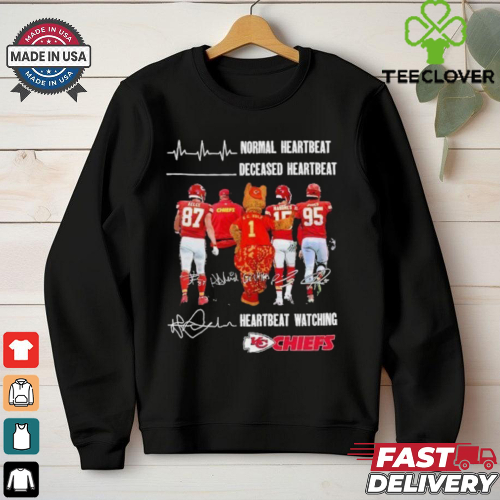 Normal Heartbeat Deceased Heartbeat Heartbeat Watching Kansas City Chiefs Signatures Shirt Normal Heartbeat Deceased Heartbeat Heartbeat Watching Kansas City Chiefs Signatures Shirt