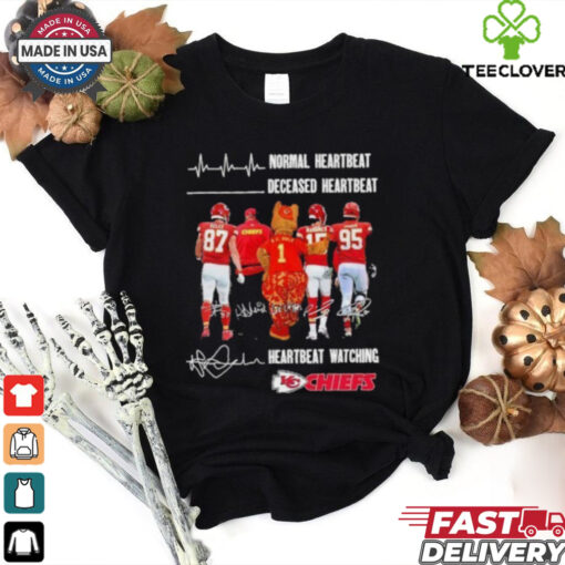 Normal Heartbeat Deceased Heartbeat Heartbeat Watching Kansas City Chiefs Signatures Shirt