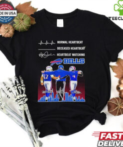 Normal Heartbeat Deceased Heartbeat Watch Buffalo Bills Allen, Cook and Sean McDermott  Hoodie 2D T Shirt