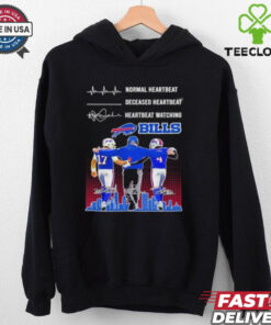 Normal Heartbeat Deceased Heartbeat Watch Buffalo Bills Allen, Cook and Sean McDermott Hoodie 2D T Shirt