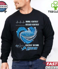 Normal Heartbeat Deceased Heartbeat Watching Detroit Lions X Heart Diamonds Shirt
