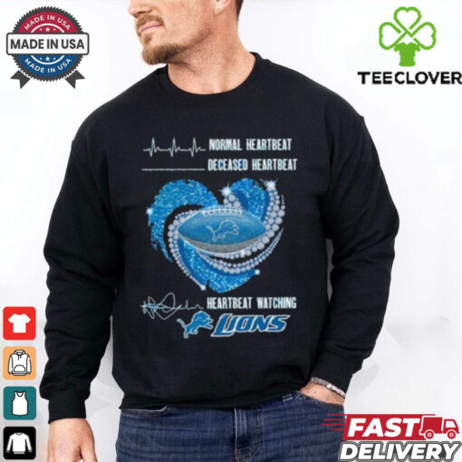 Normal Heartbeat Deceased Heartbeat Watching Detroit Lions X Heart Diamonds Shirt