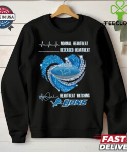 Normal Heartbeat Deceased Heartbeat Watching Detroit Lions X Heart Diamonds Shirt