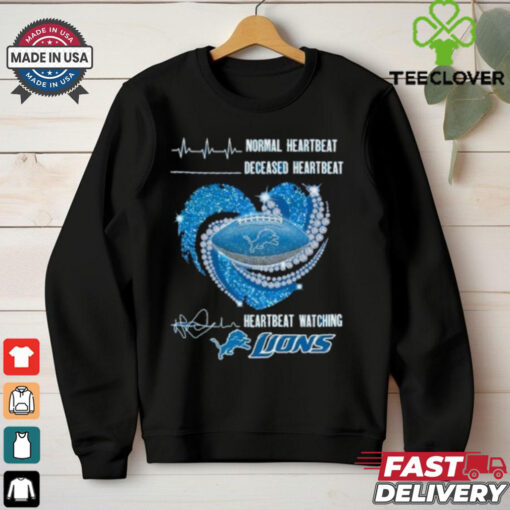Normal Heartbeat Deceased Heartbeat Watching Detroit Lions X Heart Diamonds Shirt
