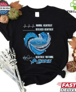 Normal Heartbeat Deceased Heartbeat Watching Detroit Lions X Heart Diamonds Shirt