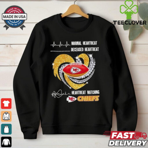 Normal Heartbeat Deceased Heartbeat Watching Kansas City Chiefs X Heart Diamonds Shirt
