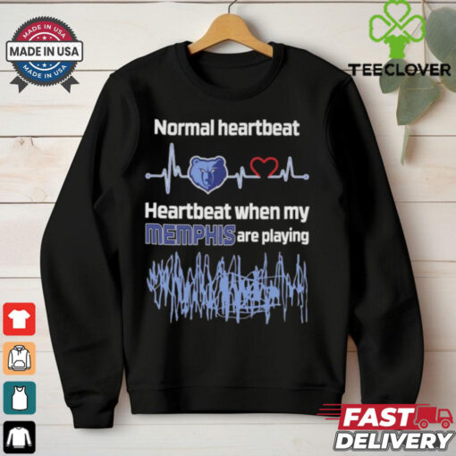 Normal Heartbeat Heartbeat When My Memphis Grizzlies Are Playing T shirts