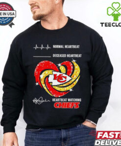 Normal heartbeat deceased heartbeat heartbeat watching Kansas City Chiefs shirt