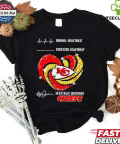 Normal heartbeat deceased heartbeat heartbeat watching Kansas City Chiefs shirt