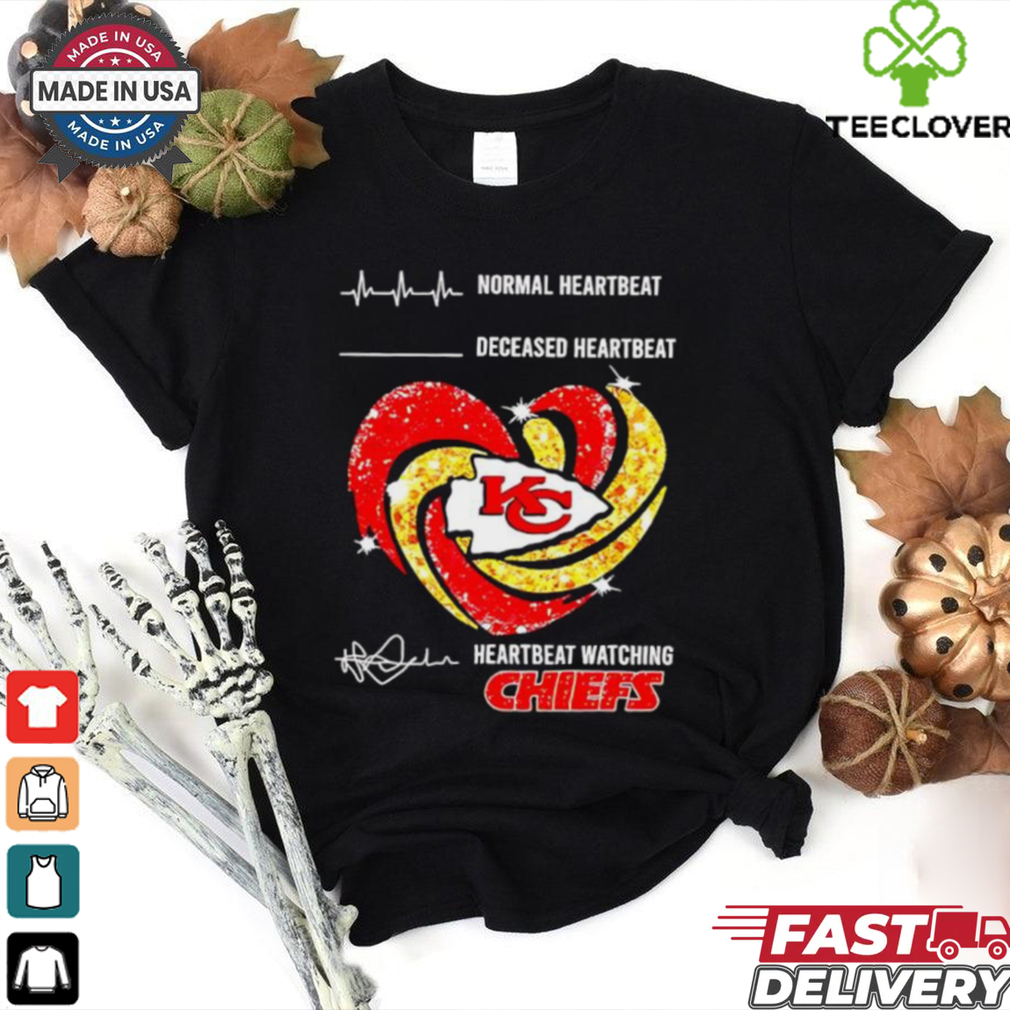 Normal heartbeat deceased heartbeat heartbeat watching Kansas City Chiefs shirt Normal heartbeat deceased heartbeat heartbeat watching Kansas City Chiefs shirt