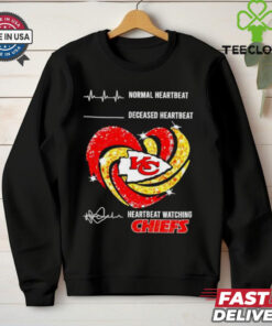 Normal heartbeat deceased heartbeat heartbeat watching Kansas City Chiefs shirt