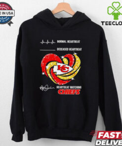 Normal heartbeat deceased heartbeat heartbeat watching Kansas City Chiefs shirt