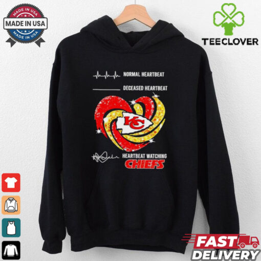 Normal heartbeat deceased heartbeat heartbeat watching Kansas City Chiefs shirt