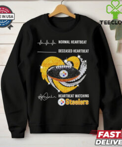 Normal heartbeat deceased heartbeat heartbeat watching Steelers logo shirt