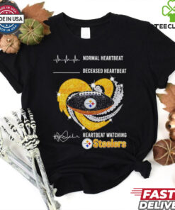 Normal heartbeat deceased heartbeat heartbeat watching Steelers logo shirt