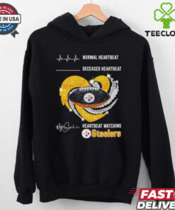 Normal heartbeat deceased heartbeat heartbeat watching Steelers logo shirt