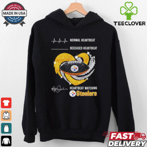 Normal heartbeat deceased heartbeat heartbeat watching Steelers logo shirt