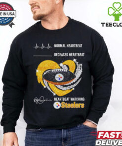 Normal heartbeat deceased heartbeat heartbeat watching Steelers logo shirt