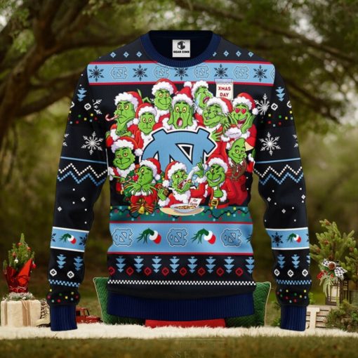 North Carolina Tar Heels 12 Grinch Xmas Day Christmas Ugly Sweater