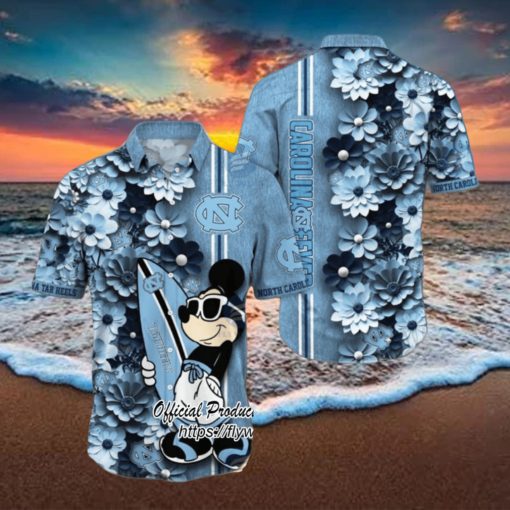 North Carolina Tar Heels Aloha Mick Pattern Hawaiian Shirt