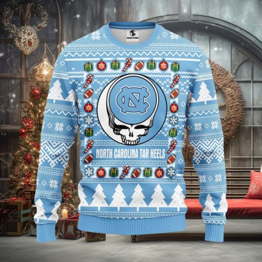 North Carolina Tar Heels Grateful Dead Ugly Christmas Sweater Men And Women Sport Fans Gift