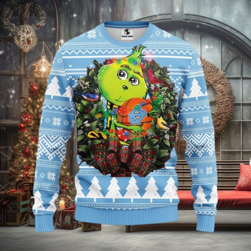 North Carolina Tar Heels Grinch Hug Christmas Ugly Sweater