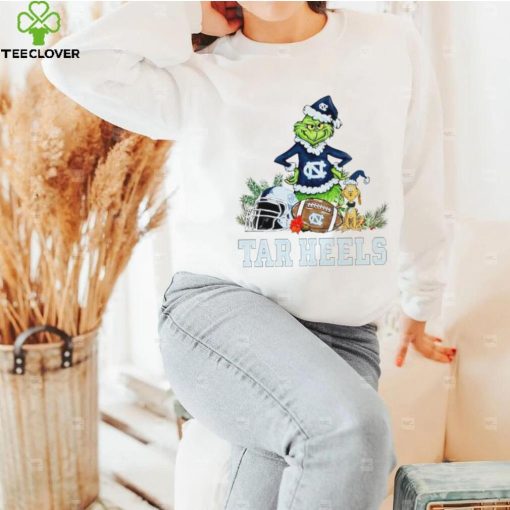 North Carolina Tar Heels Grinch and Max dog funny Christmas hoodie, sweater, longsleeve, shirt v-neck, t-shirt