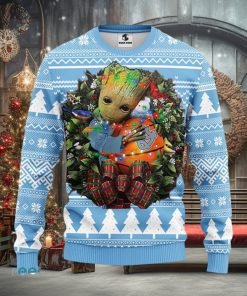 North Carolina Tar Heels Groot Hug Christmas Ugly Sweater