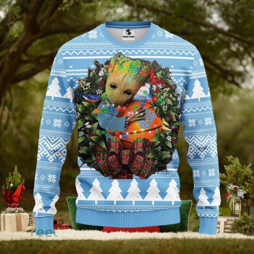 North Carolina Tar Heels Groot Hug Christmas Ugly Sweater